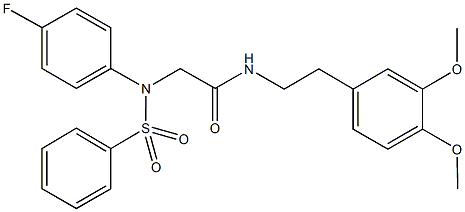 N-[2-(3,4-dimethoxyphenyl)ethyl]-2-[4-fluoro(phenylsulfonyl)anilino]acetamide Structure