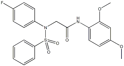 N-(2,4-dimethoxyphenyl)-2-[4-fluoro(phenylsulfonyl)anilino]acetamide 化学構造式