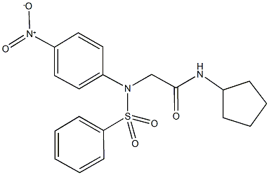 N-cyclopentyl-2-[4-nitro(phenylsulfonyl)anilino]acetamide 化学構造式