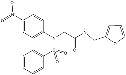 N-(2-furylmethyl)-2-[4-nitro(phenylsulfonyl)anilino]acetamide Struktur