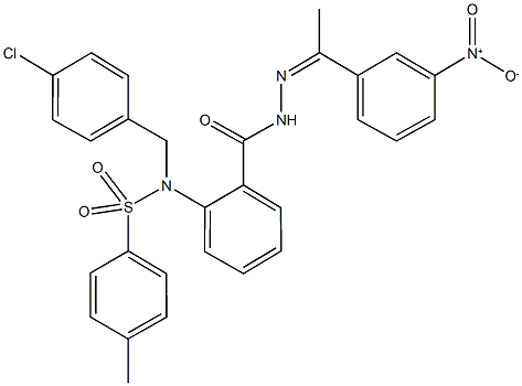 N-(4-chlorobenzyl)-N-(2-{[2-(1-{3-nitrophenyl}ethylidene)hydrazino]carbonyl}phenyl)-4-methylbenzenesulfonamide Struktur