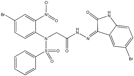 N-{4-bromo-2-nitrophenyl}-N-{2-[2-(5-bromo-2-oxo-1,2-dihydro-3H-indol-3-ylidene)hydrazino]-2-oxoethyl}benzenesulfonamide Structure