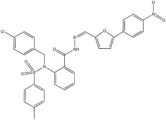 331725-30-5 N-(4-chlorobenzyl)-N-[2-({2-[(5-{4-nitrophenyl}-2-furyl)methylene]hydrazino}carbonyl)phenyl]-4-methylbenzenesulfonamide