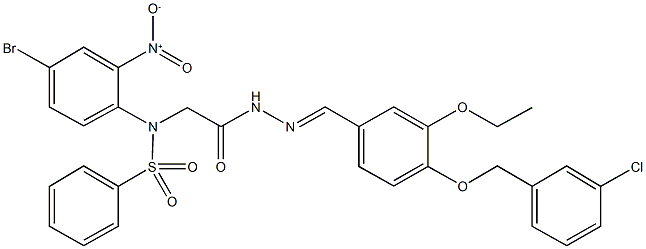 N-{4-bromo-2-nitrophenyl}-N-[2-(2-{4-[(3-chlorobenzyl)oxy]-3-ethoxybenzylidene}hydrazino)-2-oxoethyl]benzenesulfonamide Structure