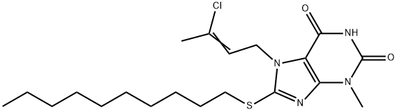 7-(3-chloro-2-butenyl)-8-(decylsulfanyl)-3-methyl-3,7-dihydro-1H-purine-2,6-dione Structure