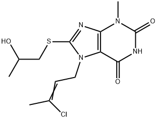 7-(3-chloro-2-butenyl)-8-[(2-hydroxypropyl)sulfanyl]-3-methyl-3,7-dihydro-1H-purine-2,6-dione Structure