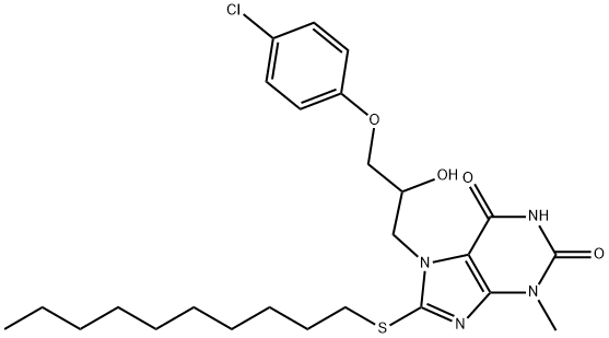 7-[3-(4-chlorophenoxy)-2-hydroxypropyl]-8-(decylsulfanyl)-3-methyl-3,7-dihydro-1H-purine-2,6-dione|
