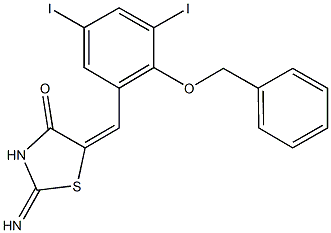 5-[2-(benzyloxy)-3,5-diiodobenzylidene]-2-imino-1,3-thiazolidin-4-one 结构式