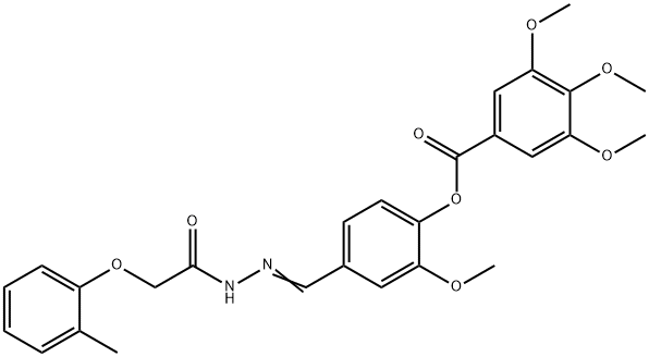 2-methoxy-4-{2-[(2-methylphenoxy)acetyl]carbohydrazonoyl}phenyl 3,4,5-trimethoxybenzoate Structure