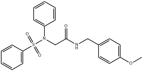 N-(4-methoxybenzyl)-2-[(phenylsulfonyl)anilino]acetamide,331727-04-9,结构式