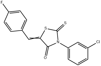 3-(3-chlorophenyl)-5-(4-fluorobenzylidene)-2-thioxo-1,3-thiazolidin-4-one,331736-59-5,结构式