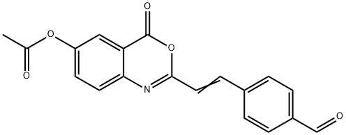 2-[2-(4-formylphenyl)vinyl]-4-oxo-4H-3,1-benzoxazin-6-yl acetate Structure