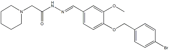 N'-{4-[(4-bromobenzyl)oxy]-3-methoxybenzylidene}-2-(1-piperidinyl)acetohydrazide Structure