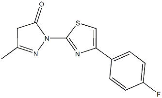 2-[4-(4-fluorophenyl)-1,3-thiazol-2-yl]-5-methyl-2,4-dihydro-3H-pyrazol-3-one 结构式