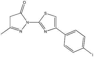 2-[4-(4-iodophenyl)-1,3-thiazol-2-yl]-5-methyl-2,4-dihydro-3H-pyrazol-3-one Struktur