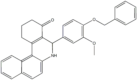 5-[4-(benzyloxy)-3-methoxyphenyl]-2,3,5,6-tetrahydrobenzo[a]phenanthridin-4(1H)-one Struktur