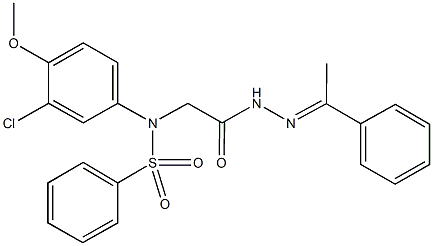 N-(3-chloro-4-methoxyphenyl)-N-{2-oxo-2-[2-(1-phenylethylidene)hydrazino]ethyl}benzenesulfonamide Structure