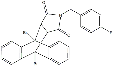 1,8-dibromo-17-(4-fluorobenzyl)-17-azapentacyclo[6.6.5.0~2,7~.0~9,14~.0~15,19~]nonadeca-2,4,6,9,11,13-hexaene-16,18-dione Struktur