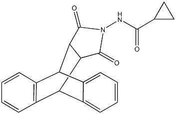 N-(16,18-dioxo-17-azapentacyclo[6.6.5.0~2,7~.0~9,14~.0~15,19~]nonadeca-2,4,6,9,11,13-hexaen-17-yl)cyclopropanecarboxamide 化学構造式