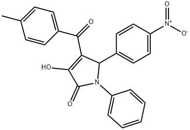 3-hydroxy-5-{4-nitrophenyl}-4-(4-methylbenzoyl)-1-phenyl-1,5-dihydro-2H-pyrrol-2-one Structure