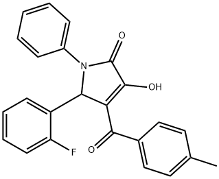 5-(2-fluorophenyl)-3-hydroxy-4-(4-methylbenzoyl)-1-phenyl-1,5-dihydro-2H-pyrrol-2-one Struktur