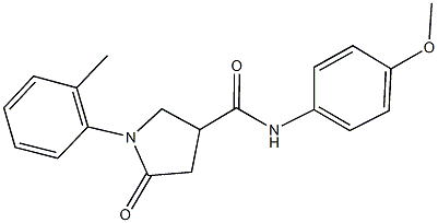 N-(4-methoxyphenyl)-1-(2-methylphenyl)-5-oxo-3-pyrrolidinecarboxamide,331759-03-6,结构式