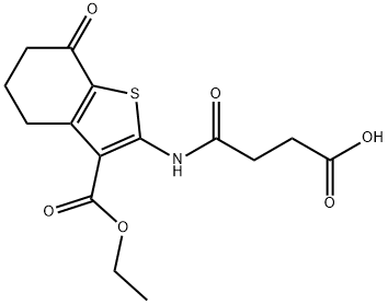 4-{[3-(ethoxycarbonyl)-7-oxo-4,5,6,7-tetrahydro-1-benzothien-2-yl]amino}-4-oxobutanoic acid Struktur