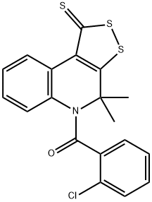 5-(2-chlorobenzoyl)-4,4-dimethyl-4,5-dihydro-1H-[1,2]dithiolo[3,4-c]quinoline-1-thione 结构式