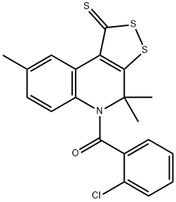 5-(2-chlorobenzoyl)-4,4,8-trimethyl-4,5-dihydro-1H-[1,2]dithiolo[3,4-c]quinoline-1-thione,331760-89-5,结构式