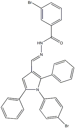 3-bromo-N'-{[1-(4-bromophenyl)-2,5-diphenyl-1H-pyrrol-3-yl]methylene}benzohydrazide 结构式