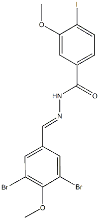 N'-(3,5-dibromo-4-methoxybenzylidene)-4-iodo-3-methoxybenzohydrazide Structure