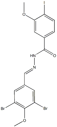 N'-(3,5-dibromo-4-methoxybenzylidene)-4-iodo-3-methoxybenzohydrazide 结构式