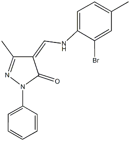 4-[(2-bromo-4-methylanilino)methylene]-5-methyl-2-phenyl-2,4-dihydro-3H-pyrazol-3-one,331818-20-3,结构式