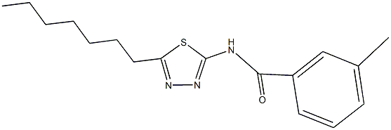 N-(5-heptyl-1,3,4-thiadiazol-2-yl)-3-methylbenzamide Struktur