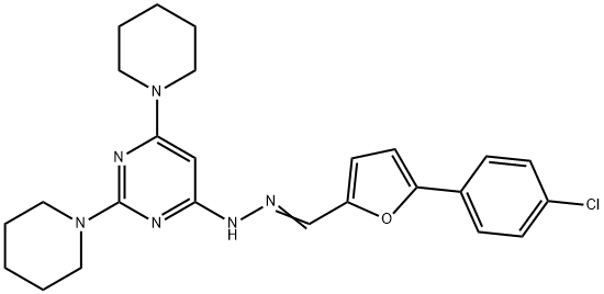 5-(4-chlorophenyl)furan-2-carbaldehyde (2,6-dipiperidin-1-ylpyrimidin-4-yl)hydrazone,331819-49-9,结构式