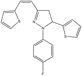 1-(4-fluorophenyl)-5-(2-thienyl)-3-[2-(2-thienyl)vinyl]-4,5-dihydro-1H-pyrazole Struktur