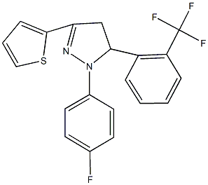 1-(4-fluorophenyl)-3-(2-thienyl)-5-[2-(trifluoromethyl)phenyl]-4,5-dihydro-1H-pyrazole Structure
