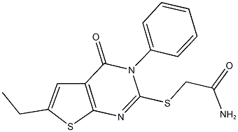 2-[(6-ethyl-4-oxo-3-phenyl-3,4-dihydrothieno[2,3-d]pyrimidin-2-yl)sulfanyl]acetamide Structure