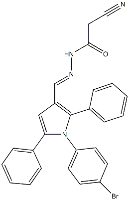 N'-{[1-(4-bromophenyl)-2,5-diphenyl-1H-pyrrol-3-yl]methylene}-2-cyanoacetohydrazide Struktur