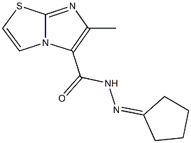 N'-cyclopentylidene-6-methylimidazo[2,1-b][1,3]thiazole-5-carbohydrazide Struktur