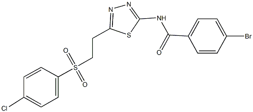 4-bromo-N-(5-{2-[(4-chlorophenyl)sulfonyl]ethyl}-1,3,4-thiadiazol-2-yl)benzamide Structure