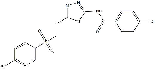 N-(5-{2-[(4-bromophenyl)sulfonyl]ethyl}-1,3,4-thiadiazol-2-yl)-4-chlorobenzamide Struktur