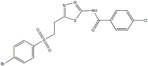 N-(5-{2-[(4-bromophenyl)sulfonyl]ethyl}-1,3,4-thiadiazol-2-yl)-4-chlorobenzamide Structure