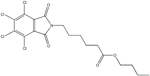 butyl 6-(4,5,6,7-tetrachloro-1,3-dioxo-1,3-dihydro-2H-isoindol-2-yl)hexanoate Struktur