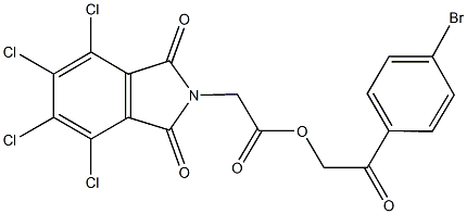 2-(4-bromophenyl)-2-oxoethyl (4,5,6,7-tetrachloro-1,3-dioxo-1,3-dihydro-2H-isoindol-2-yl)acetate 结构式