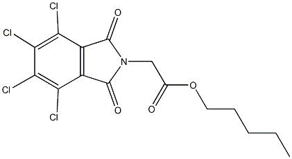 pentyl (4,5,6,7-tetrachloro-1,3-dioxo-1,3-dihydro-2H-isoindol-2-yl)acetate 化学構造式