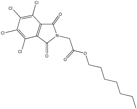 heptyl (4,5,6,7-tetrachloro-1,3-dioxo-1,3-dihydro-2H-isoindol-2-yl)acetate 化学構造式