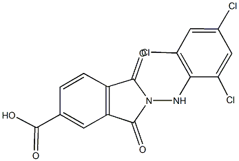 1,3-dioxo-2-[(2,4,6-trichlorophenyl)amino]-2,3-dihydro-1H-isoindole-5-carboxylic acid 结构式