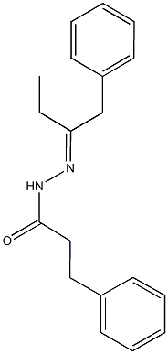 N'-(1-benzylpropylidene)-3-phenylpropanohydrazide 结构式