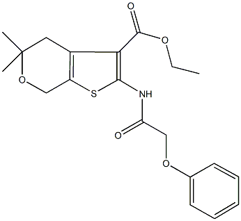 ethyl 5,5-dimethyl-2-[(phenoxyacetyl)amino]-4,7-dihydro-5H-thieno[2,3-c]pyran-3-carboxylate,331837-43-5,结构式